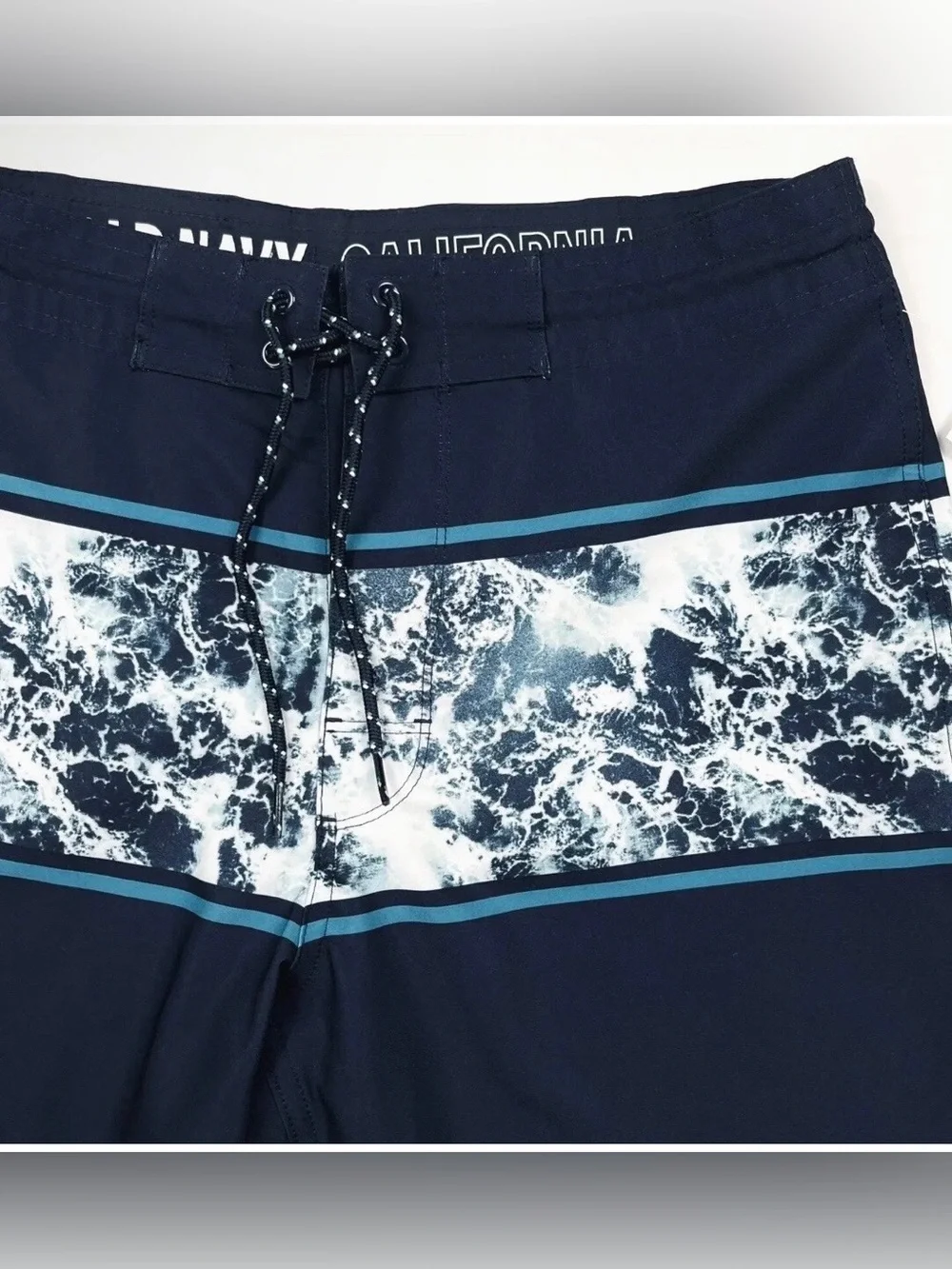 Old Navy Board Shorts Men’s Size 30 Blue White Beach Surf Swim Trunks UPF NWT